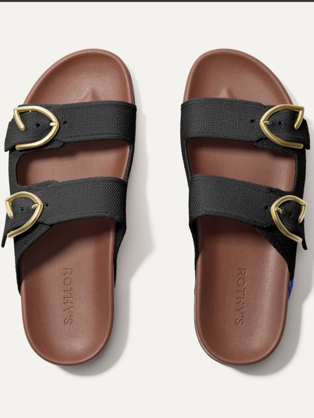 Rothy's Black Buckle Slide Sandals